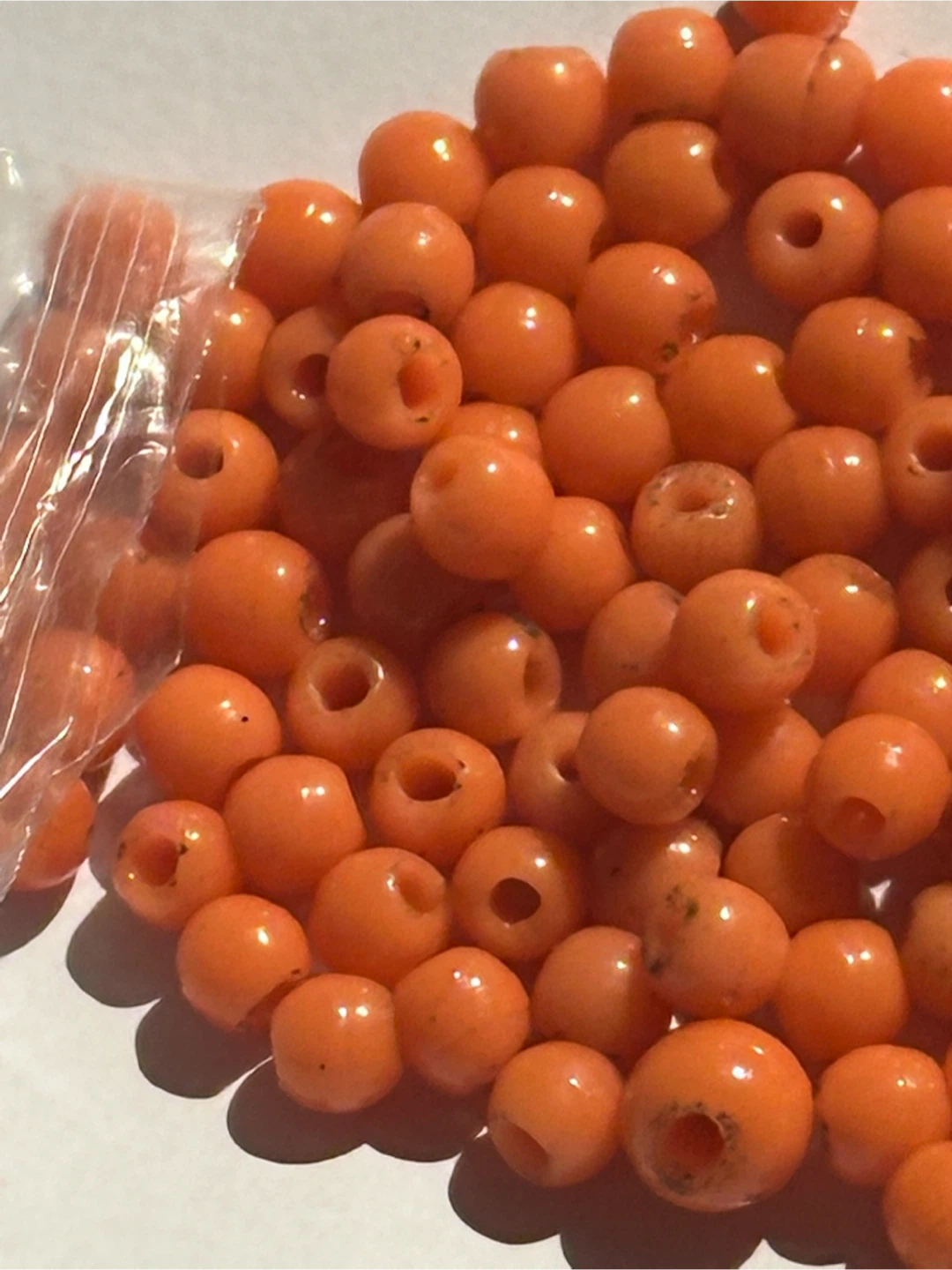 103pc Genuine Vintage Italian Orange Coral Round Loose Beads - photo 2
