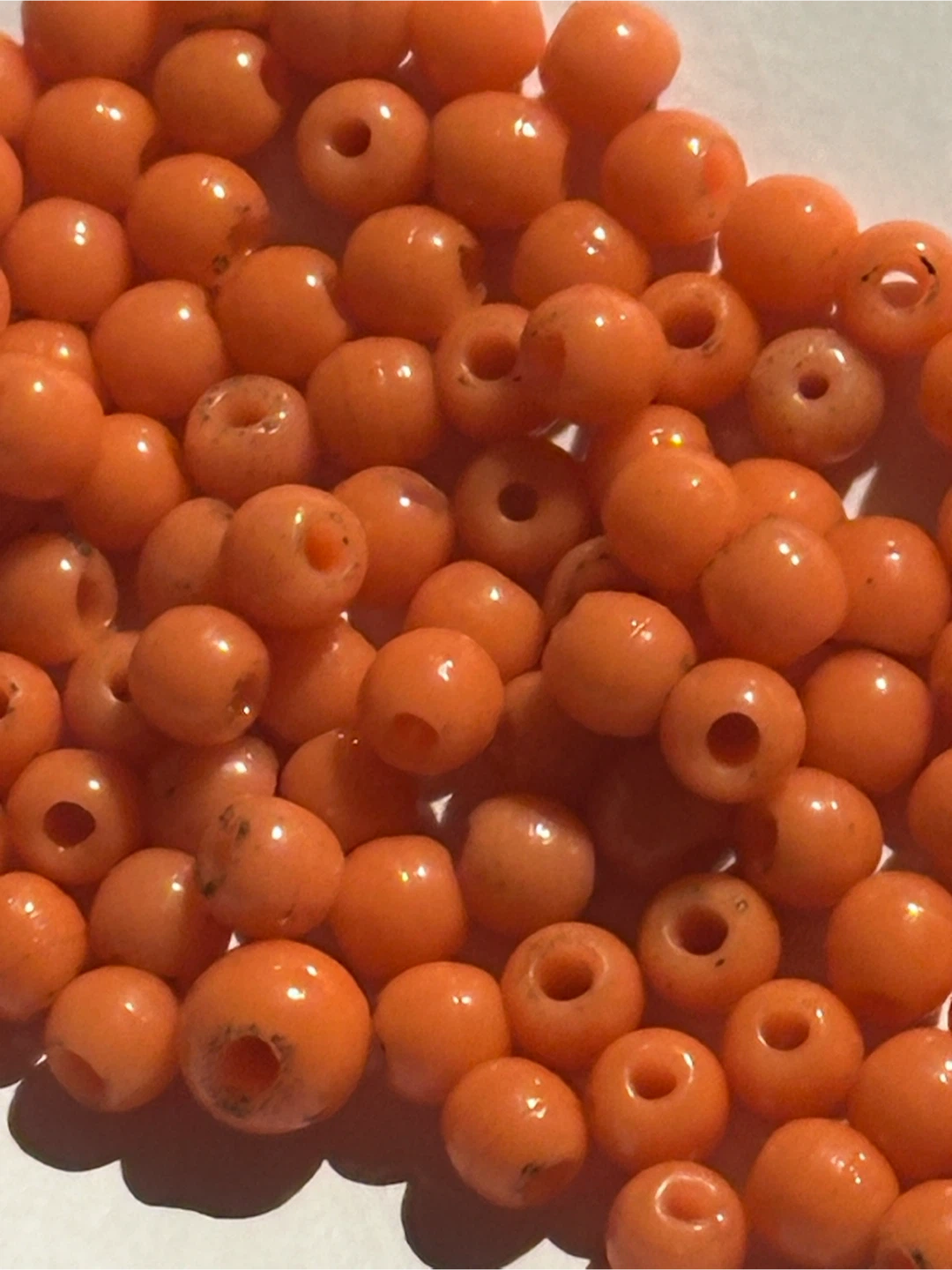 103pc Genuine Vintage Italian Orange Coral Round Loose Beads - photo 5