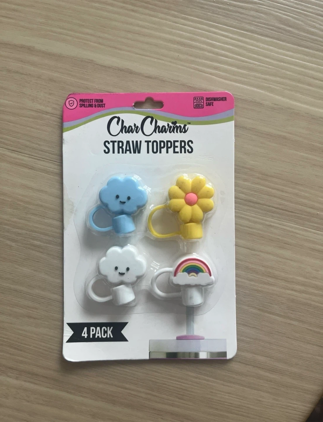 Char Charms Straw Toppers - 4 Pack