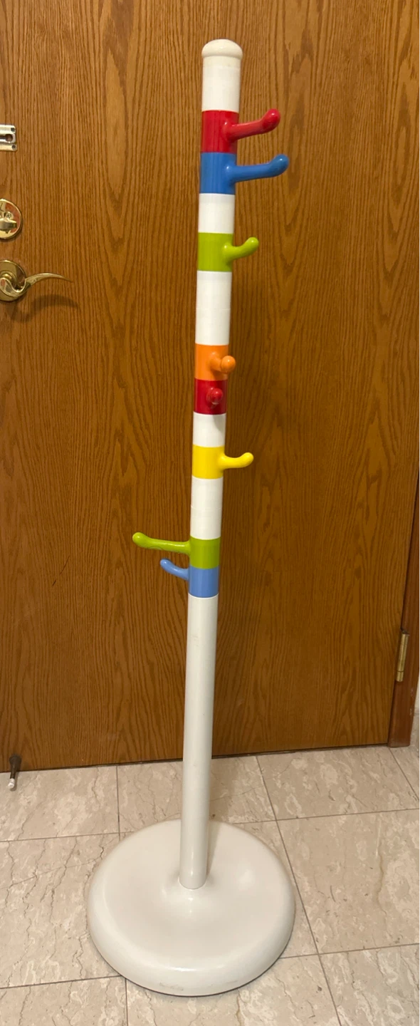 Ikea Coat Rack with Coloured Hooks - children’s room