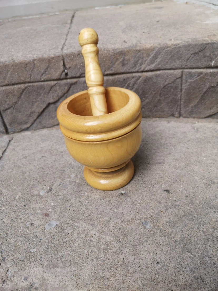 Wooden Mortar and Pestle