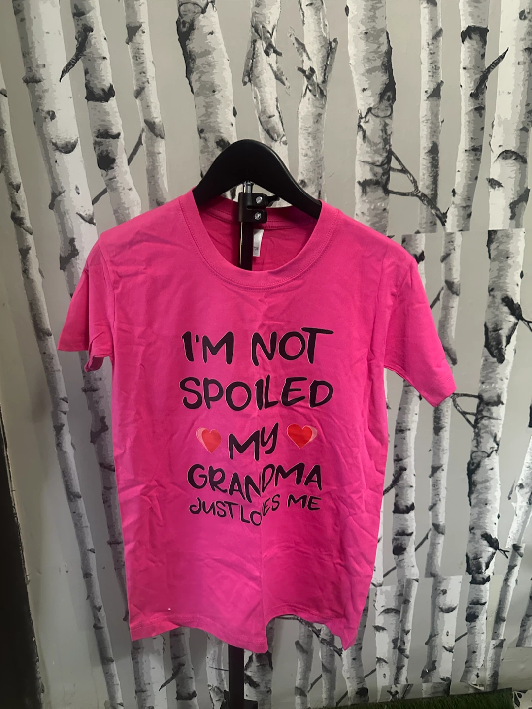 Kids Pink T-Shirt "I'm Not Spoiled My Grandma Loves Me" - photo 2