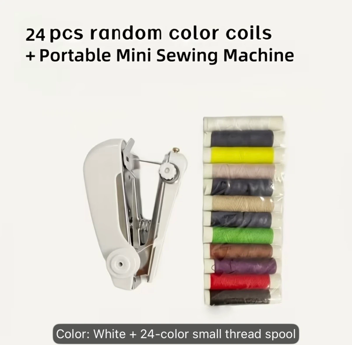 Portable Mini Sewing Machine with 24 Color Thread Spools