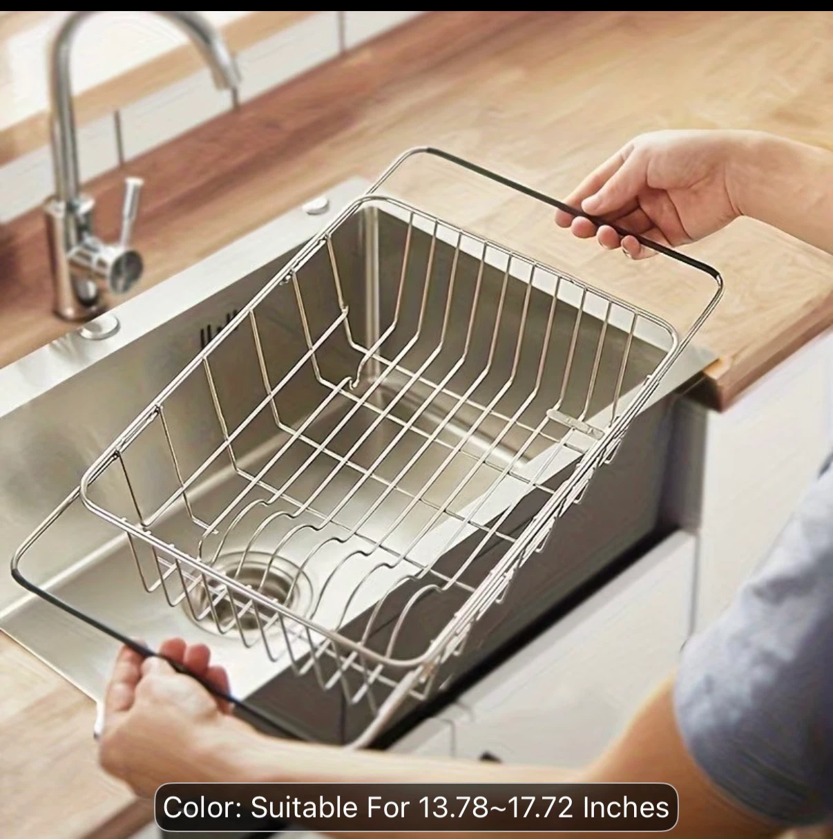 Adjustable Stainless Steel Dish Rack for Sink