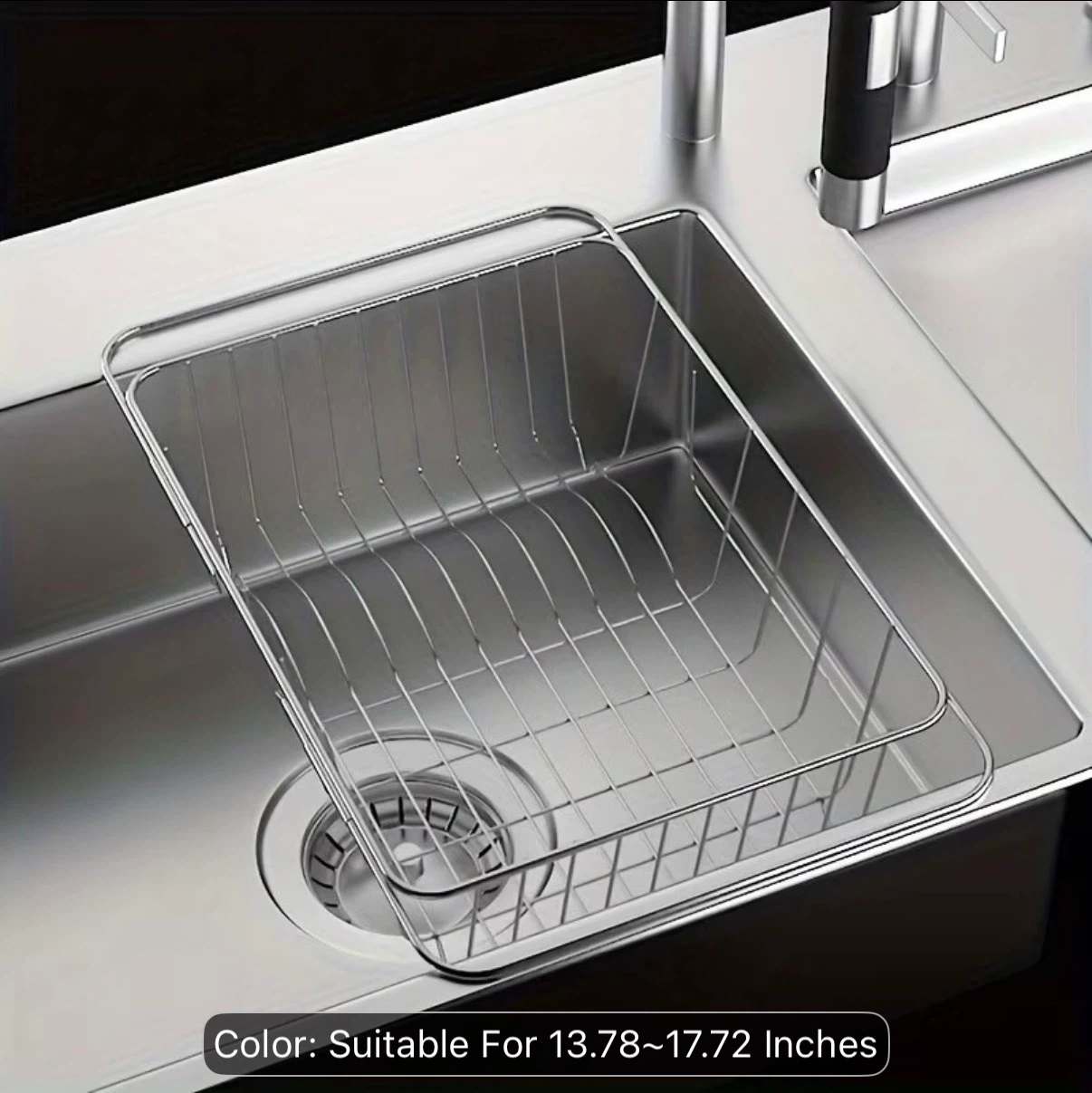 Adjustable Stainless Steel Dish Rack for Sink - photo 3