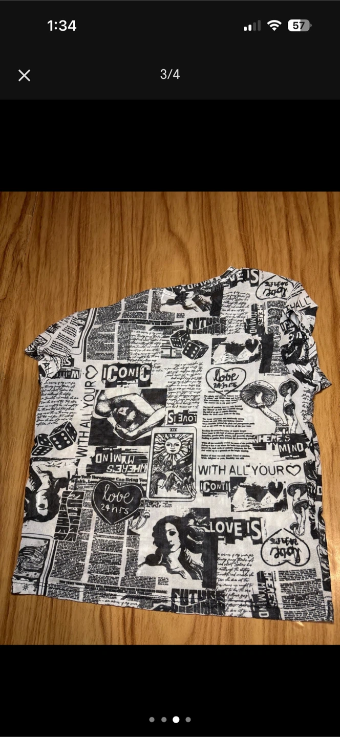 Girl’s UKIDS Newspaper Print T-Shirt szS - photo 3