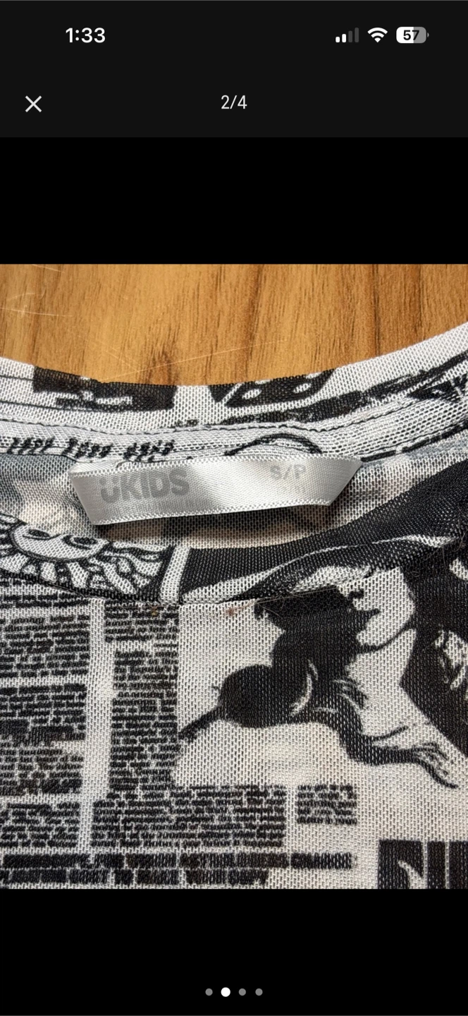 Girl’s UKIDS Newspaper Print T-Shirt szS - photo 4