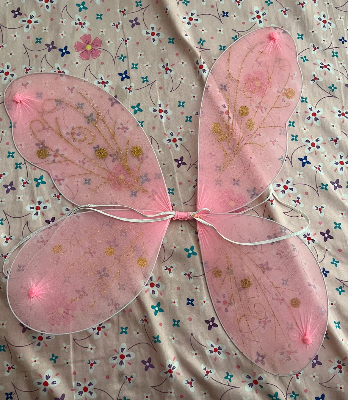 Pink Fairy Wings with Gold Glitter - photo 2