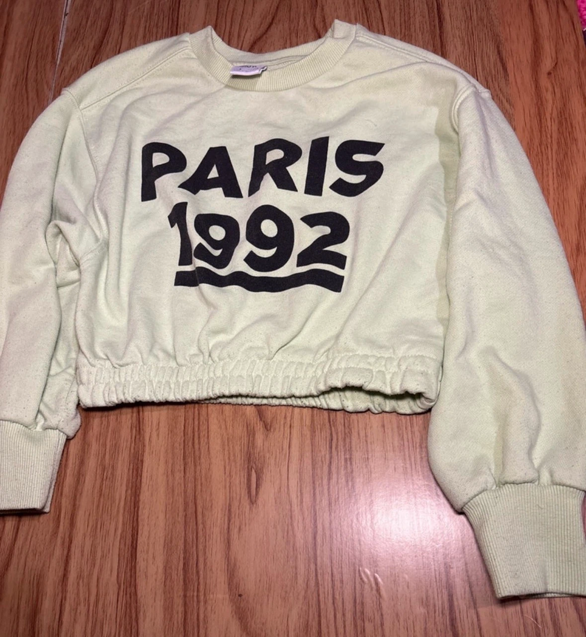 Zara girls Paris 1992 crop Sweatshirt sz8