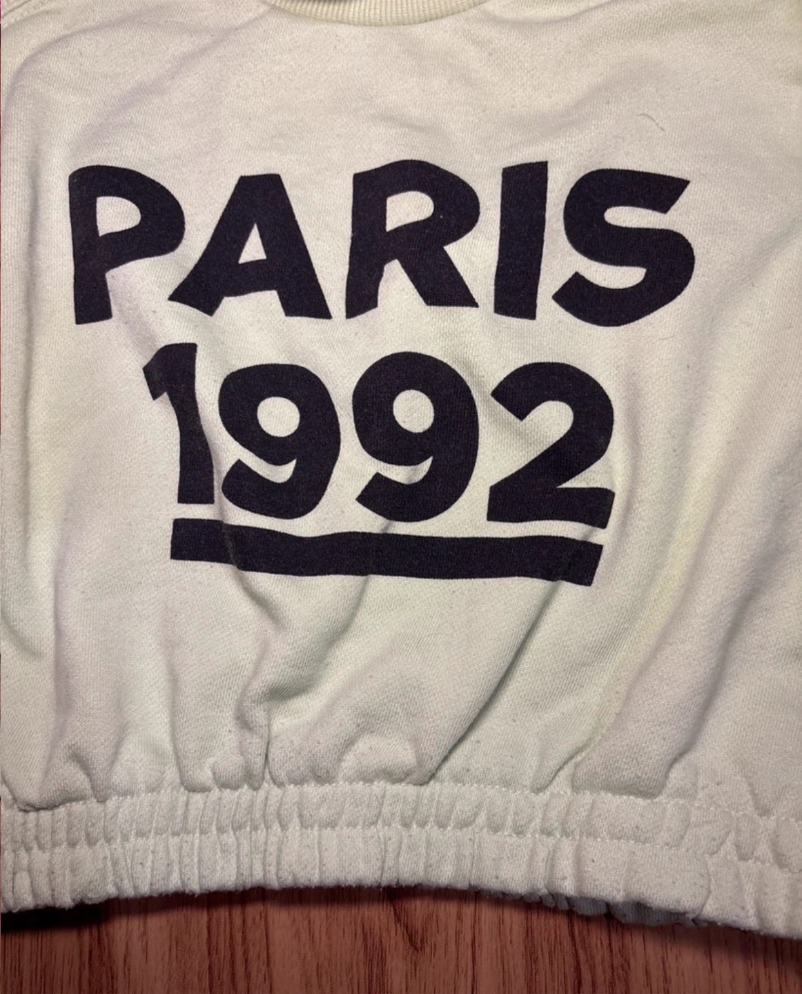 Zara girls Paris 1992 crop Sweatshirt sz8 - photo 2