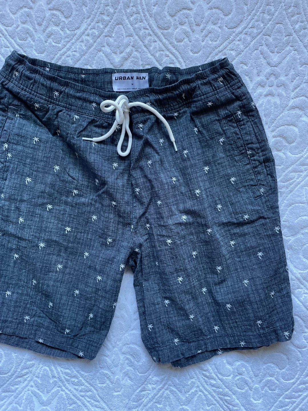 Urban Man Men's Palm Tree Print Button-Up Shirt & Shorts Set - photo 4