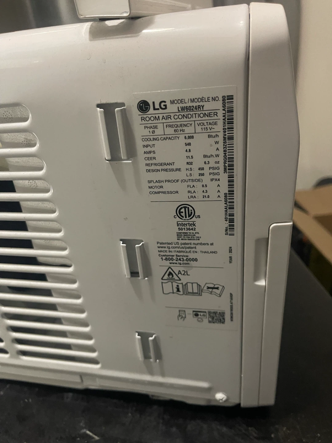 LG Room Air Conditioner LW6024RY - photo 5