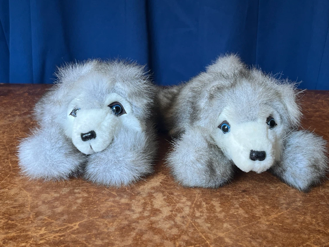 Vintage 1992 Purr-Fection MJC Husky Wolf Plush Stuffed Animals