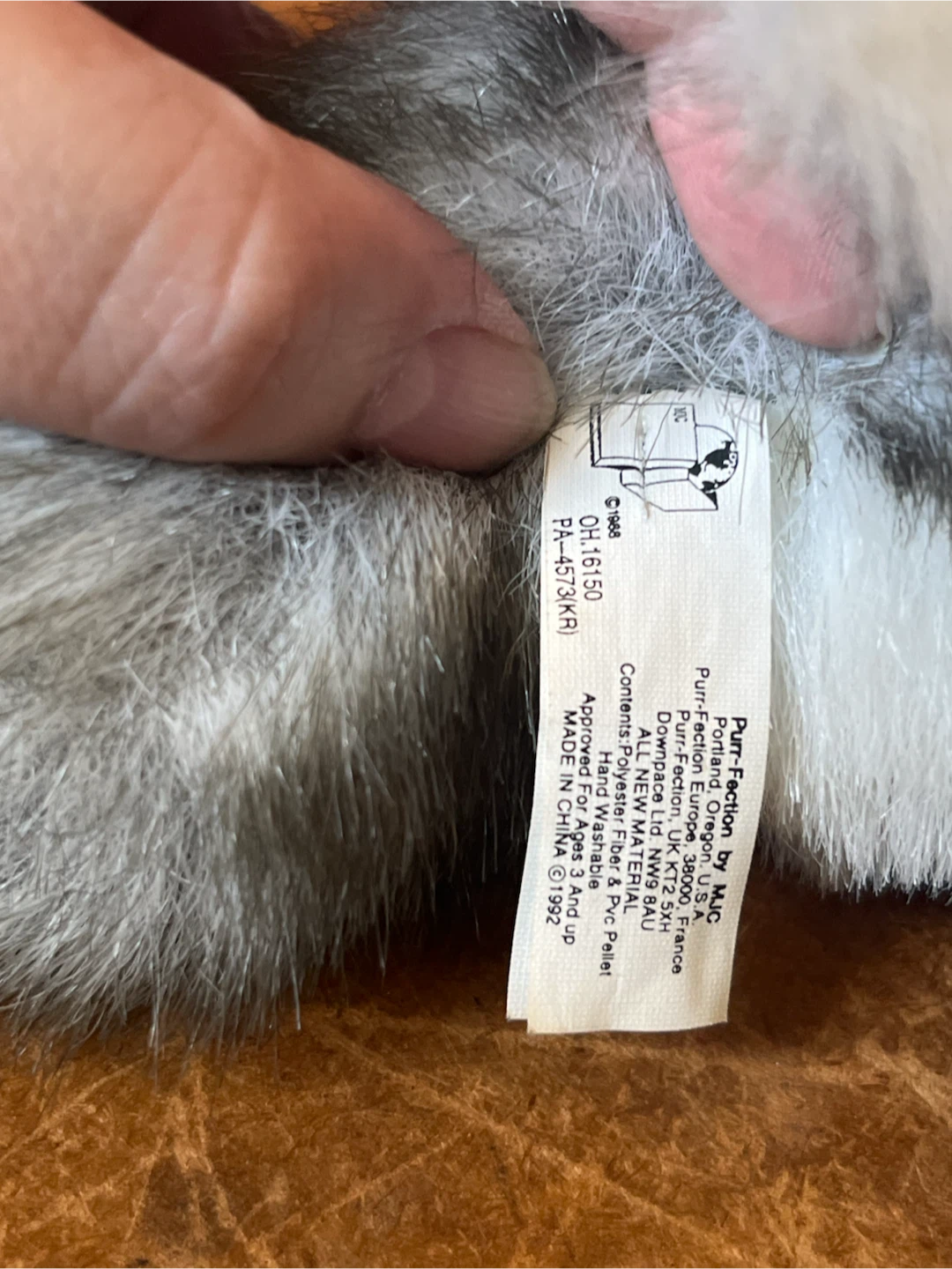 Vintage 1992 Purr-Fection MJC Husky Wolf Plush Stuffed Animals - photo 2