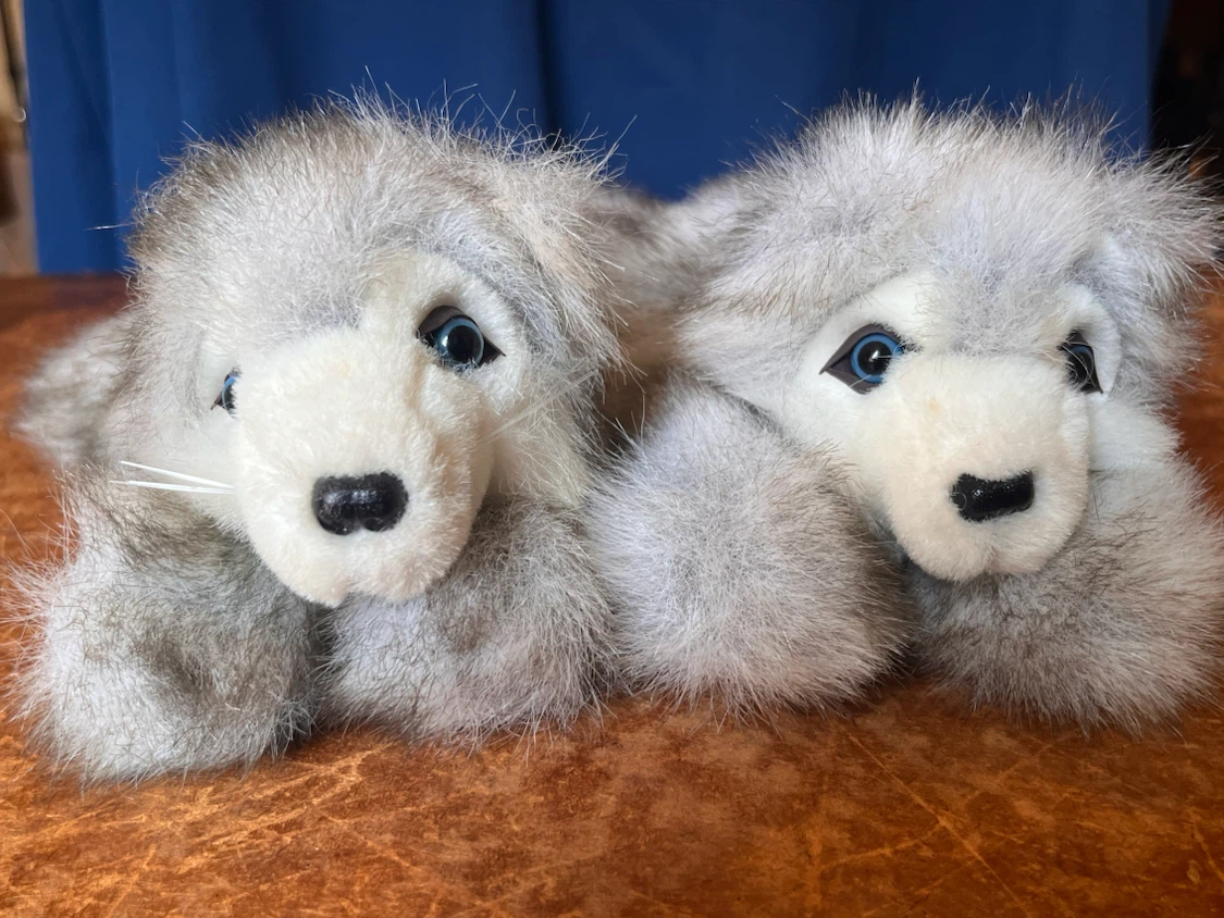 Vintage 1992 Purr-Fection MJC Husky Wolf Plush Stuffed Animals - photo 3
