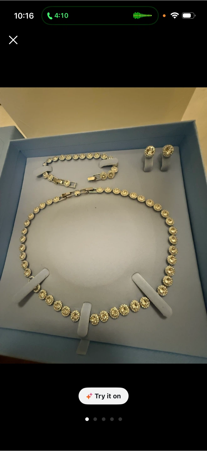 Swarovski Crystal Necklace, Bracelet, and Earrings Set