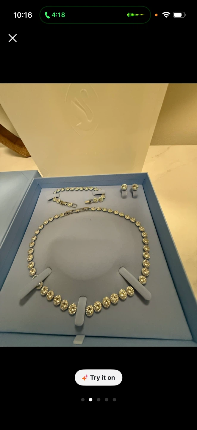 Swarovski Crystal Necklace, Bracelet, and Earrings Set - photo 5