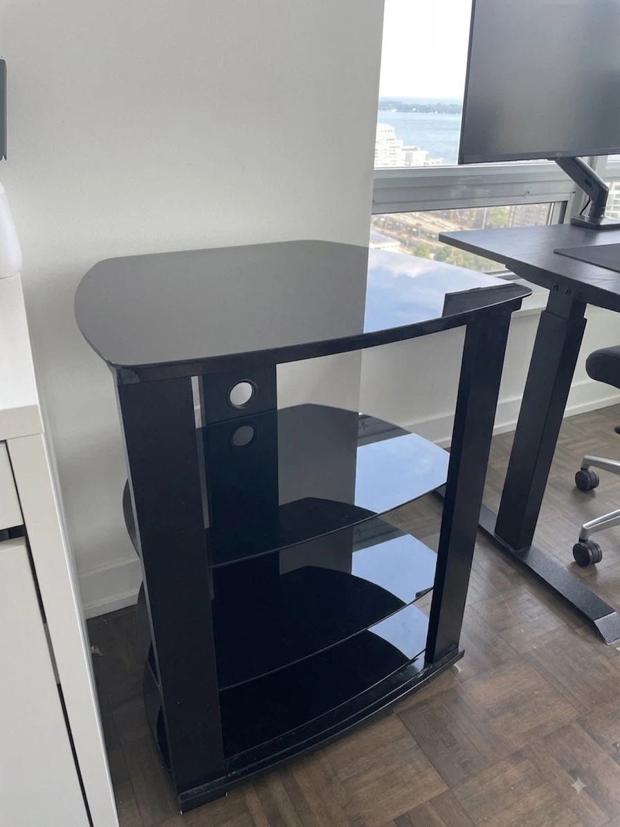 Black Glass Media Stand