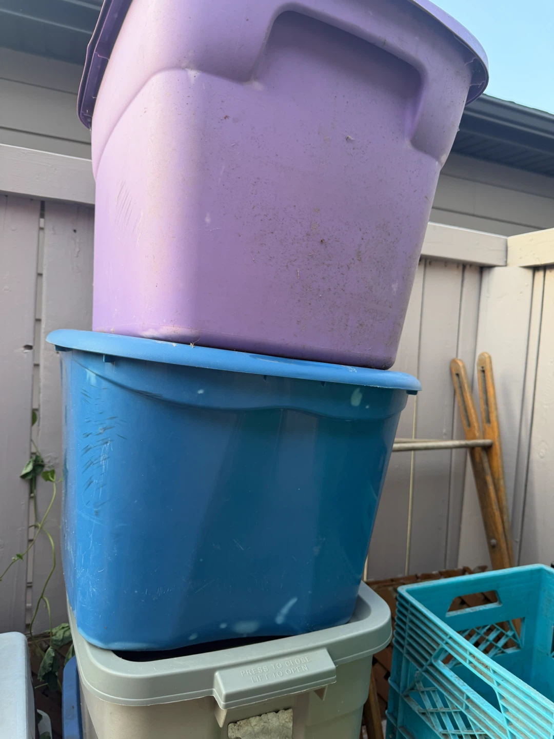 4 Plastic Storage Bins with lids