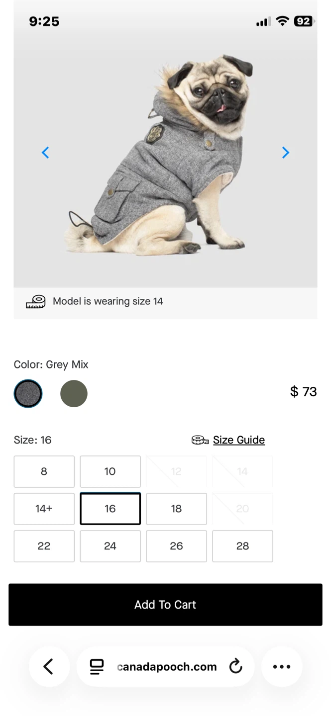 16” Canada Pooch Winter Dog Coat - photo 3