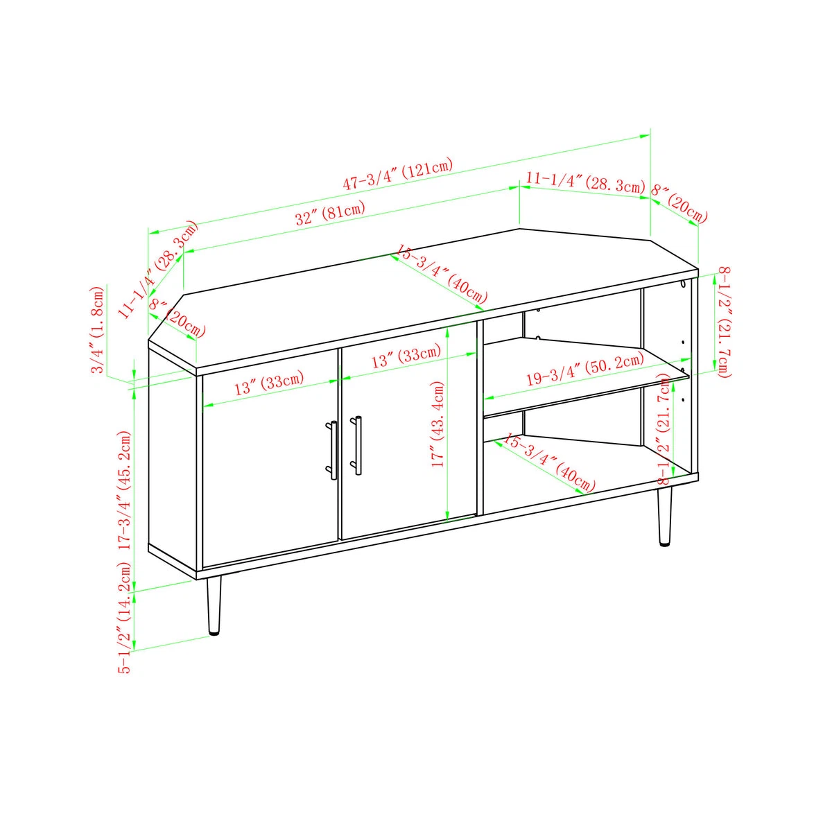 New 2 Door Storage TV Stand Console - photo 4