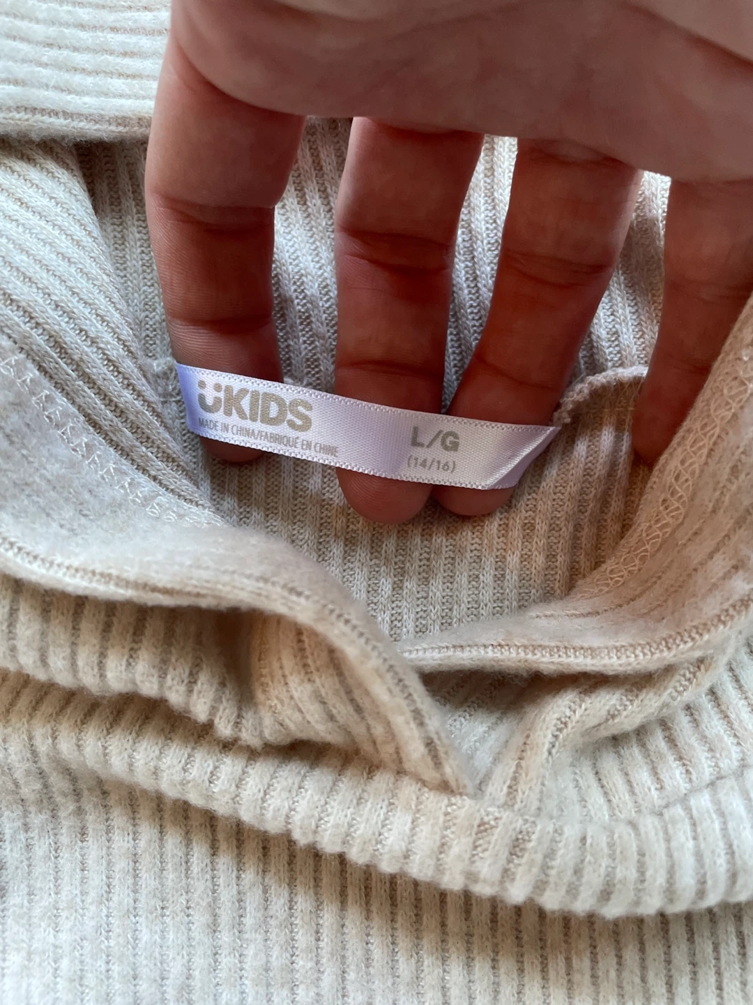 Girls Beige Ribbed Hoodie - photo 2