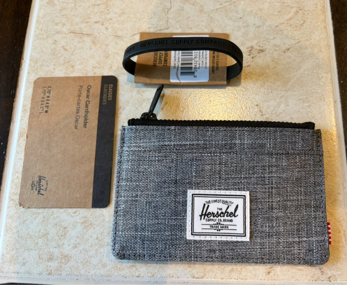 New Herschel Raven Crosshatch Oscar Cardholder Travel Wallet