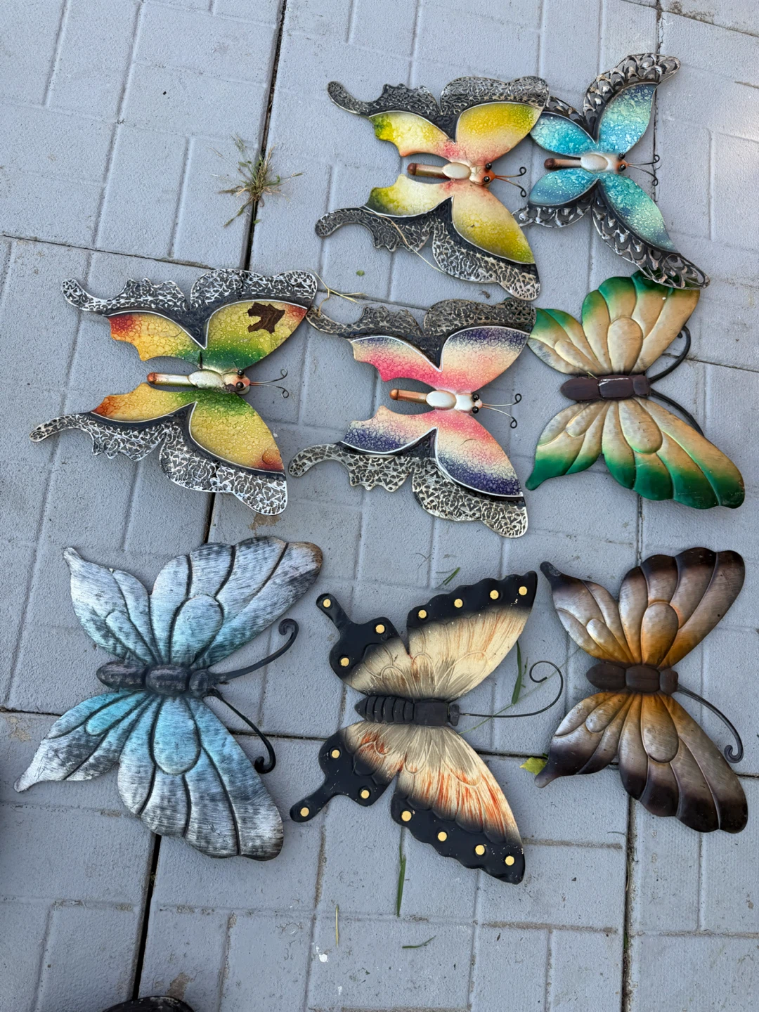 Set of 8 Metal Butterfly Garden Decor- all for 30$
