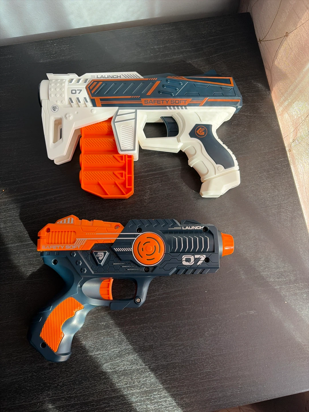 Two "LAUNCH SAFETY SOFT" Toy Blasters