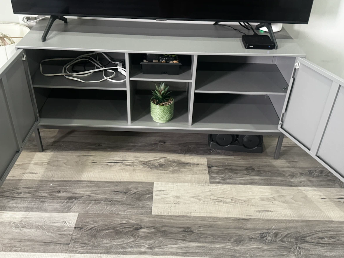 Grey Entertainment Unit with Storage - photo 2