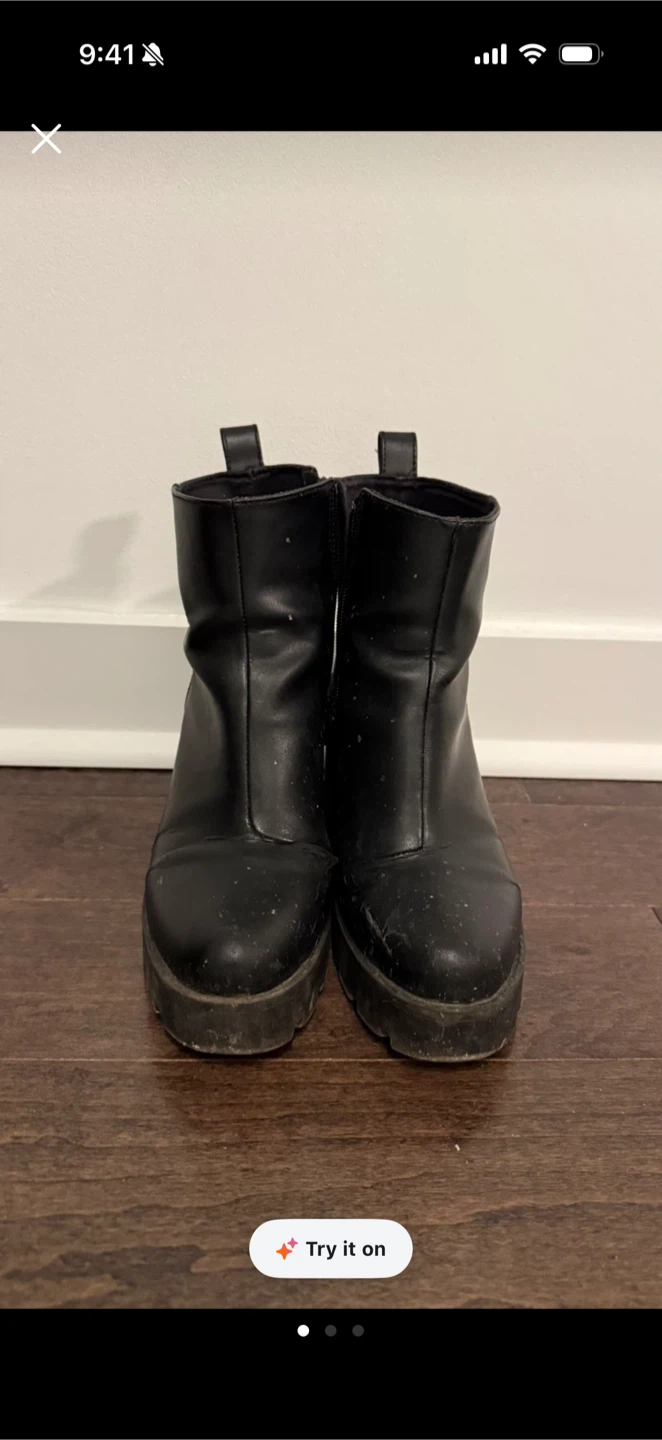 H&M Black platform ankle boots