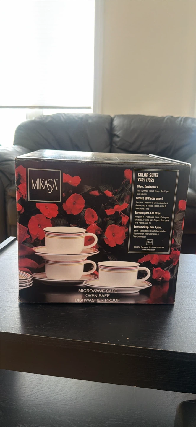 New Mikasa "Color Suite" 20-Piece Fine China Dinnerware Set