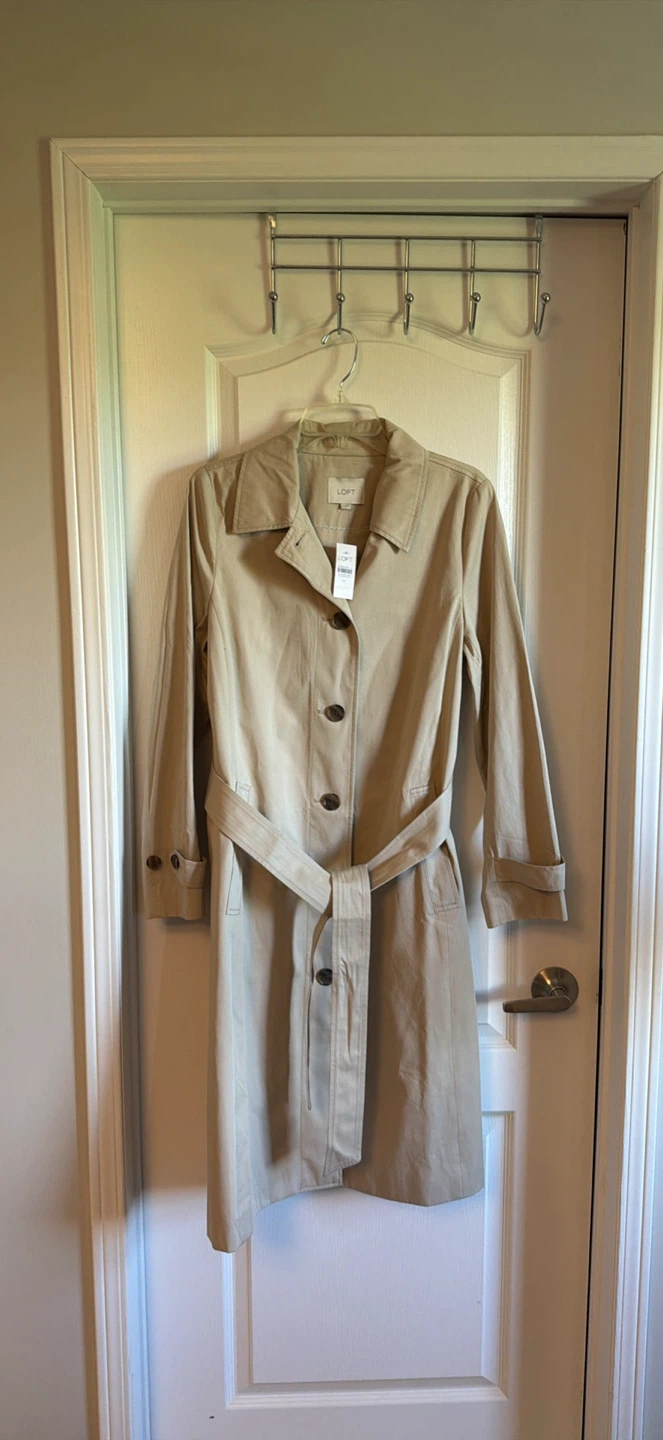 New LOFT Women's Beige Trench Coat - Size M