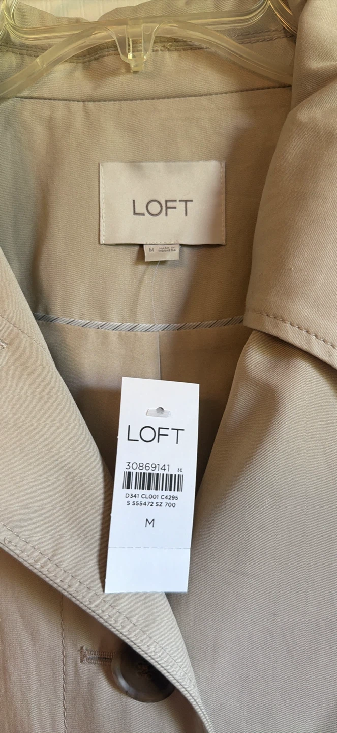 New LOFT Women's Beige Trench Coat - Size M - photo 2
