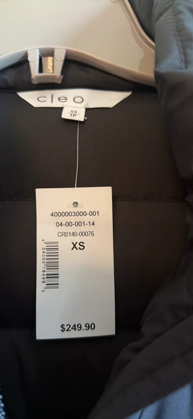 New Cleo Black Puffer Hooded Coat -size XS - photo 2