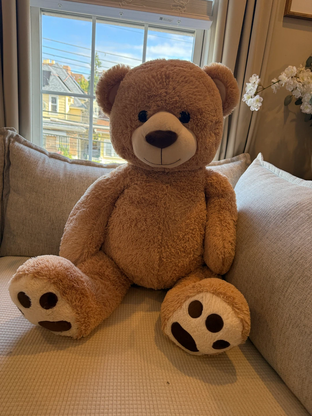 Large Tan Plush Teddy Bear