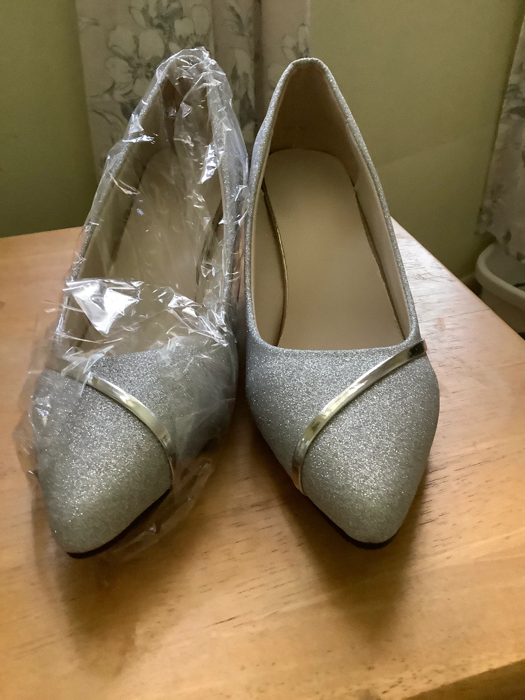 Silver Glitter Heels