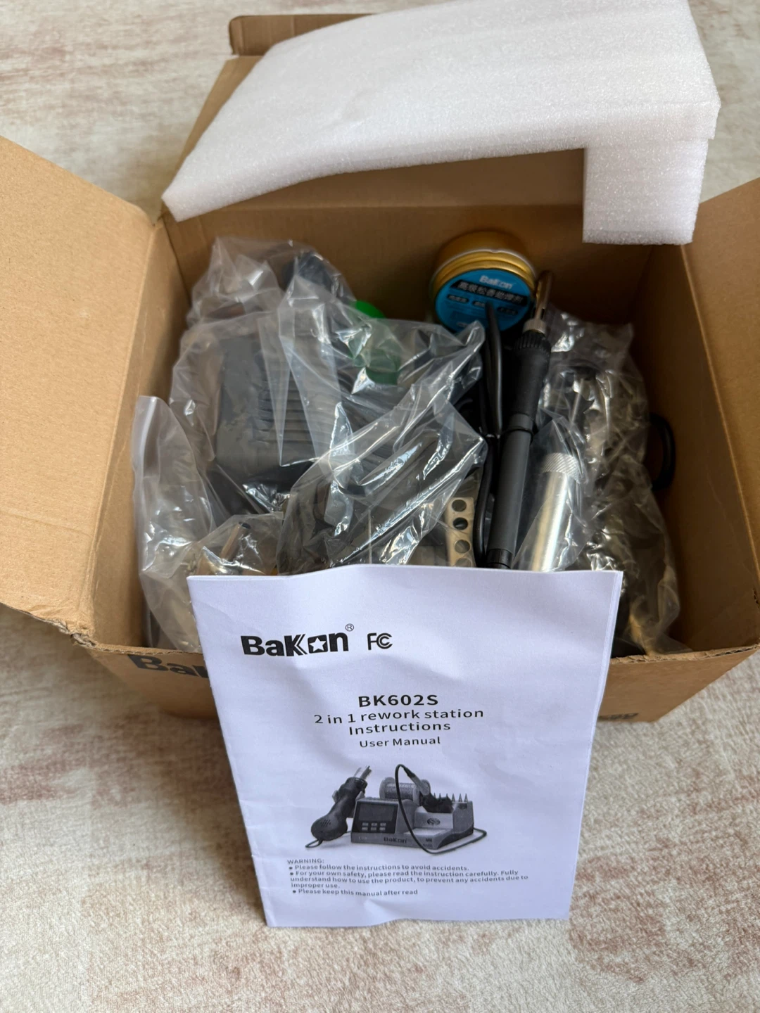 BAKON BK602S 2-in-1 Rework Station Soldering Iron Hot Air Gun - photo 2