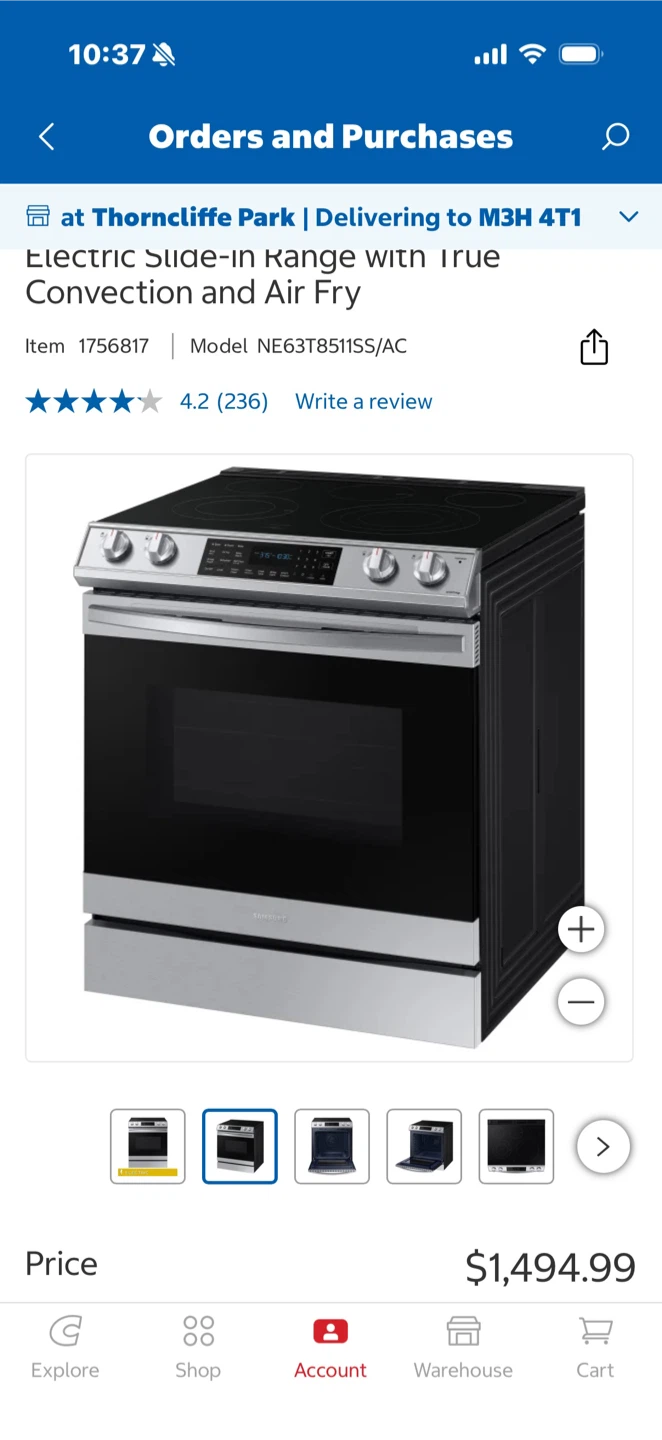 Samsung Electric Slide-in Range with Convection and Air Fry