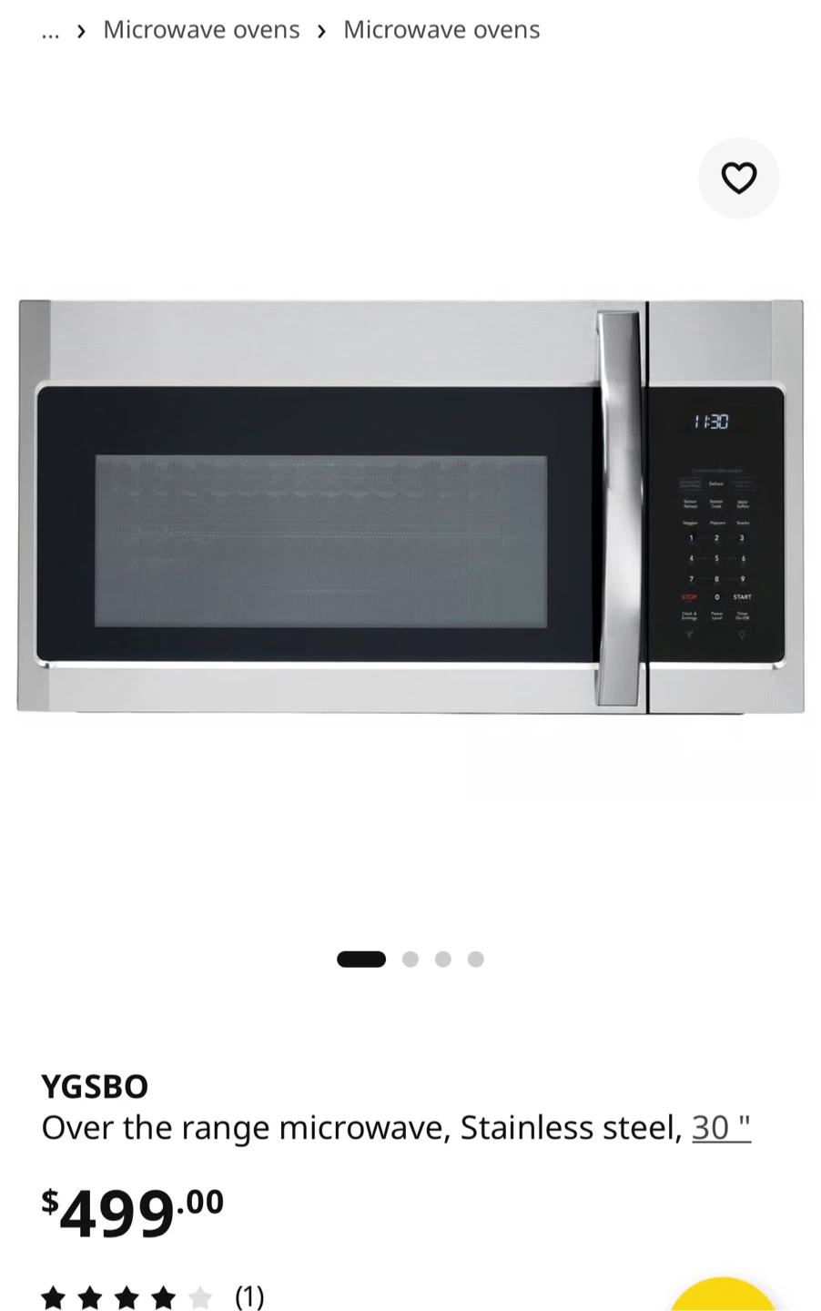 YGSBO Over the Range Microwave - Stainless Steel