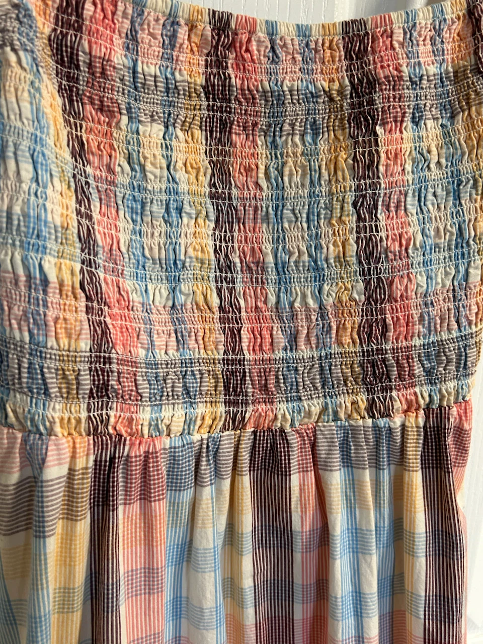 Old Navy Plaid Smocked Sleeveless Midi Dress Large - photo 3