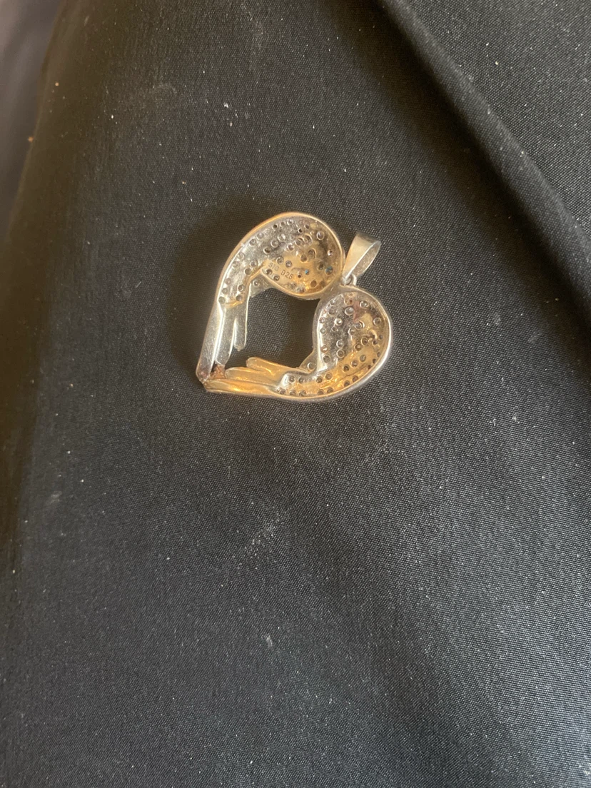 SIG 925 sterling silver angel wing heart pendant - photo 2
