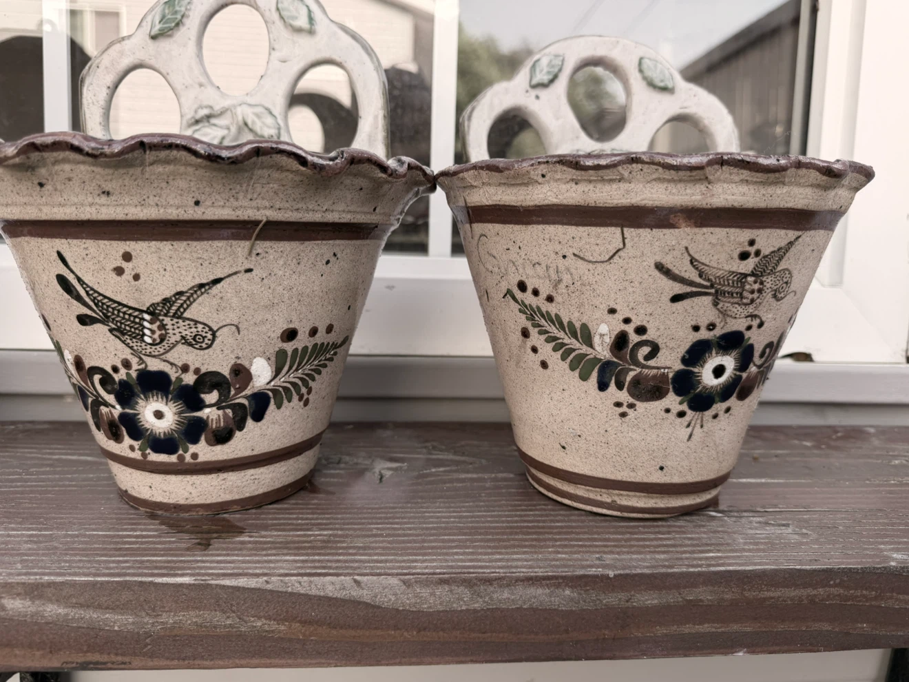 Vintage Ceramic Hanging Planters - Pair - photo 2