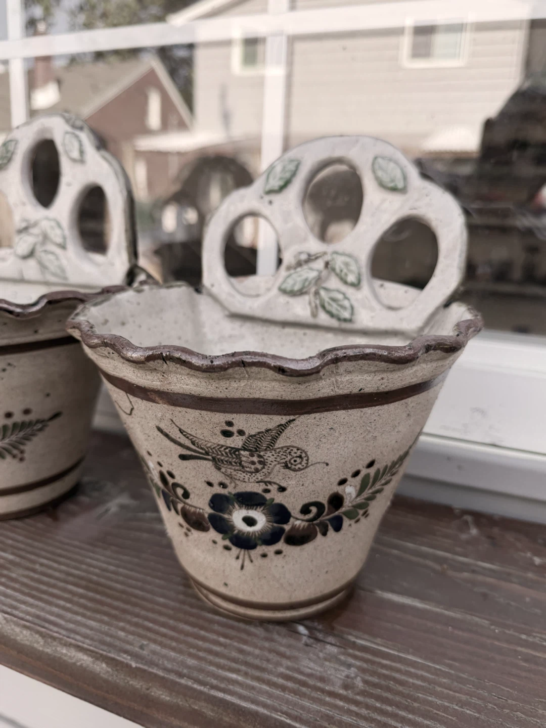 Vintage Ceramic Hanging Planters - Pair - photo 4