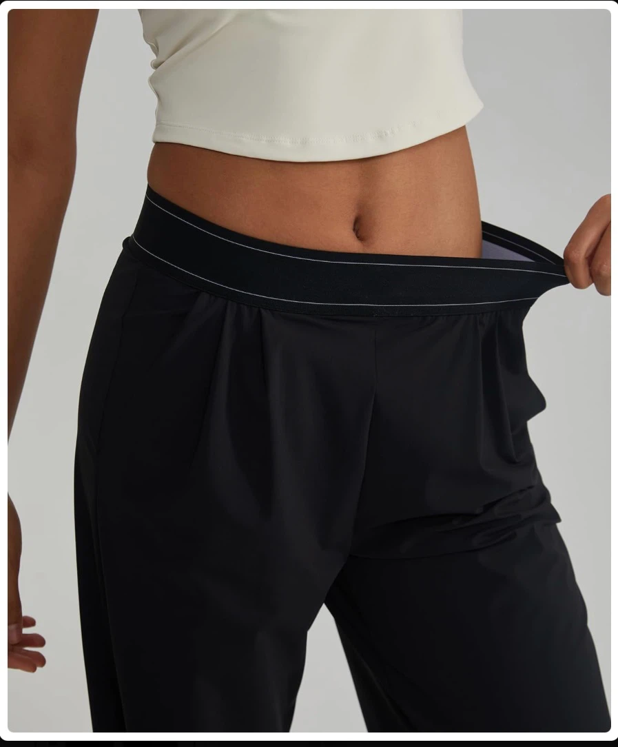 Along Fit Black Wide Leg Summer Sweatpants - photo 2