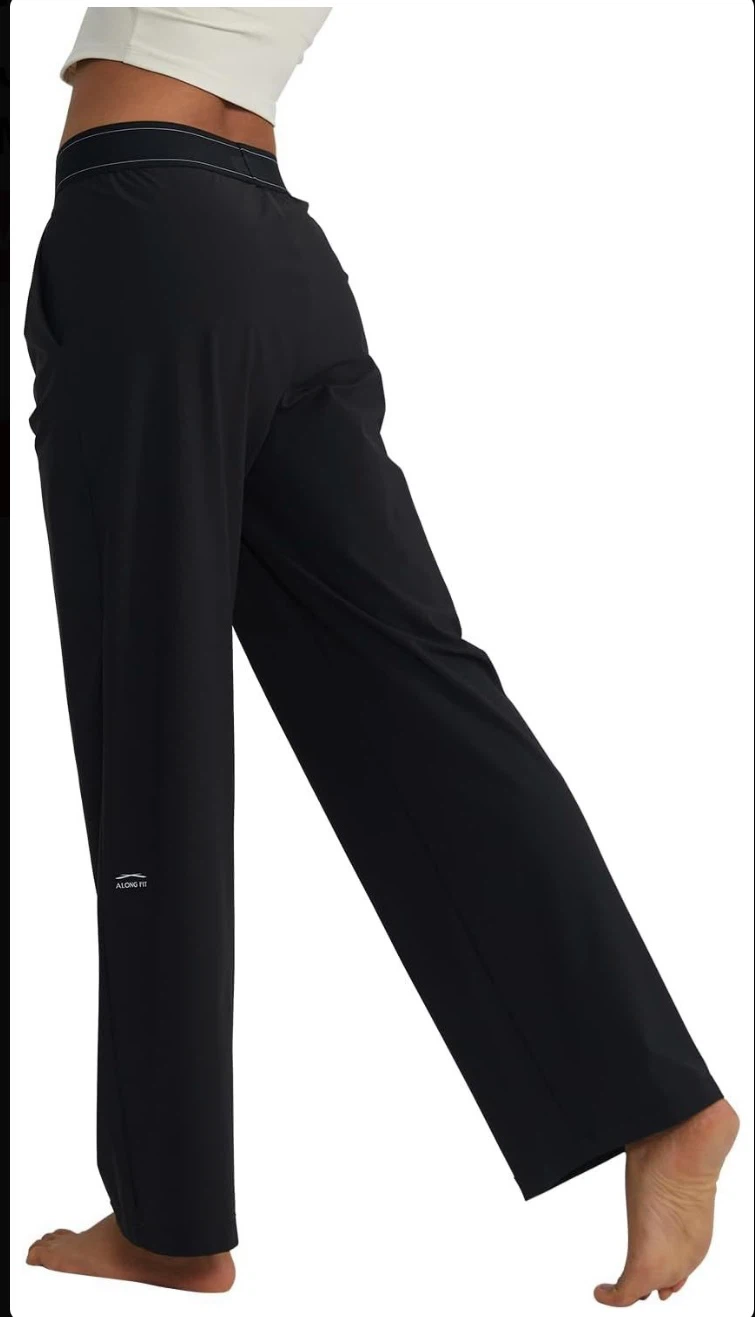 Along Fit Black Wide Leg Summer Sweatpants - photo 3