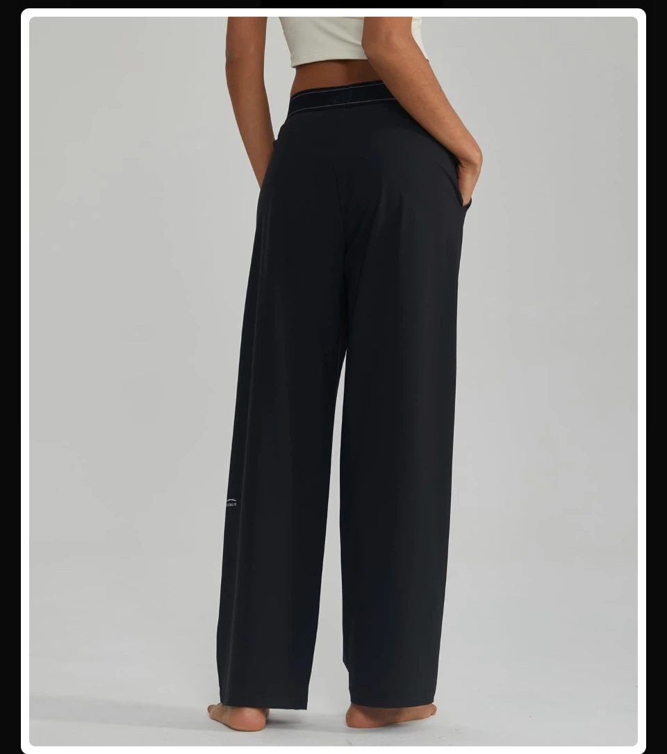 Along Fit Black Wide Leg Summer Sweatpants - photo 4