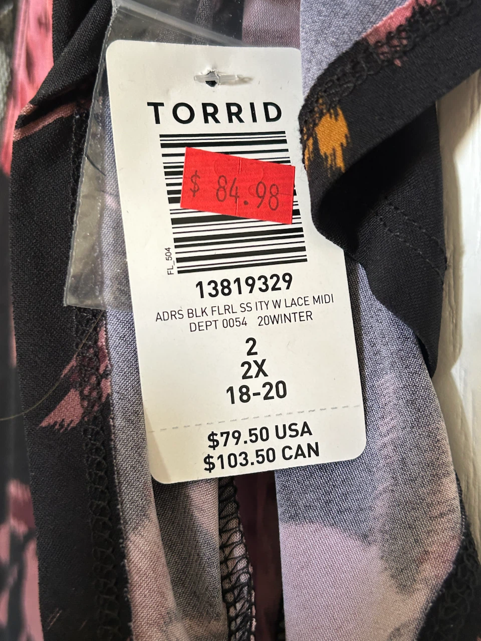 Torrid Black Floral Lace Midi Dress Size 2X - photo 3