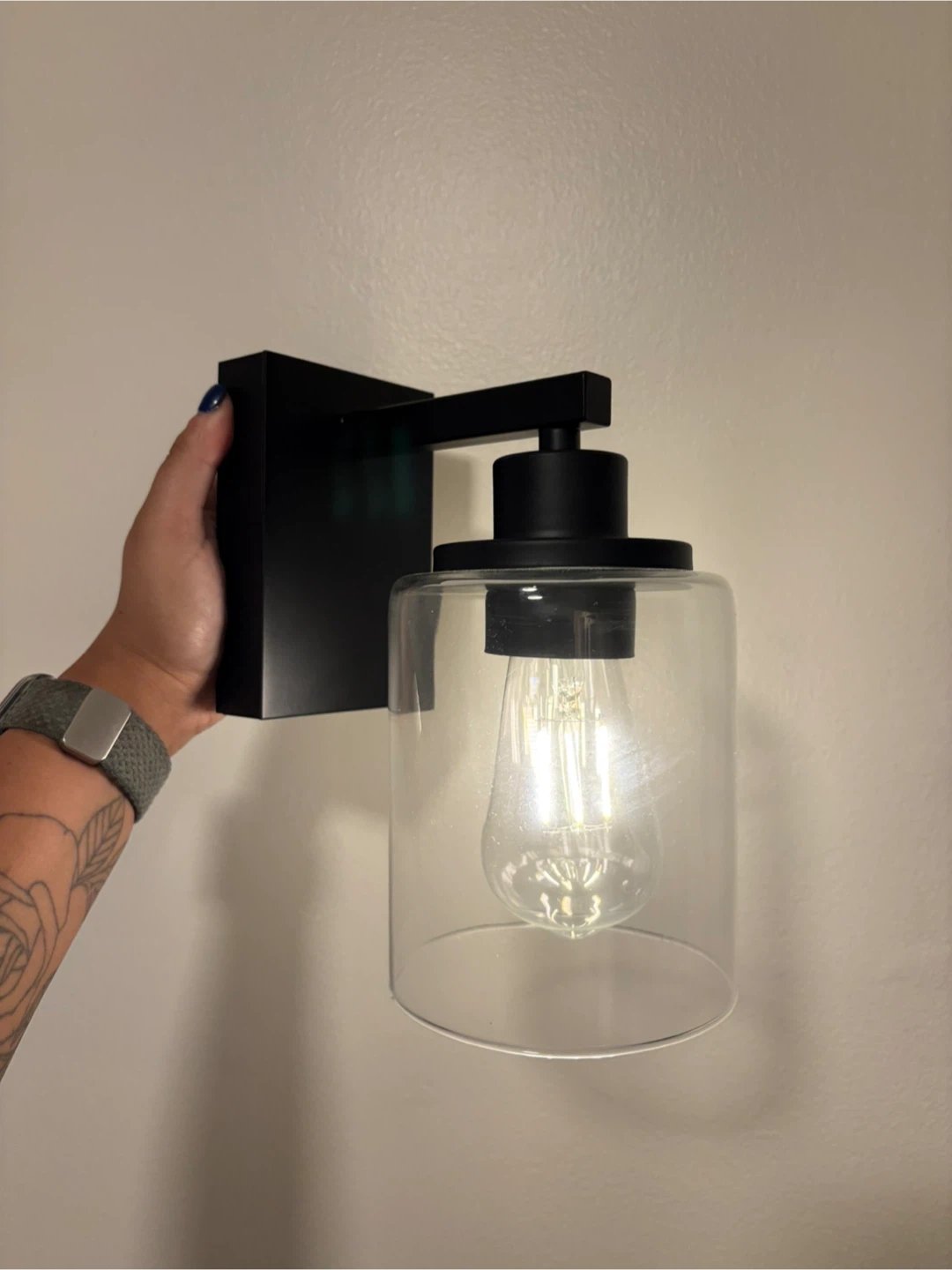 Rechargable Black Glass Wall Sconce - photo 2
