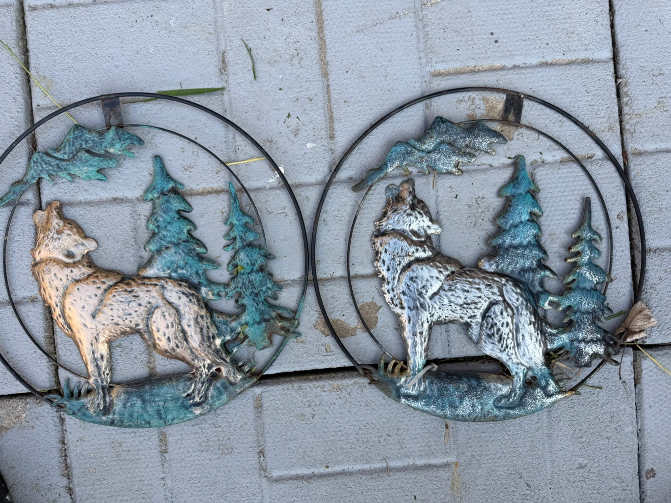 Wolf Metal Wall Art- both for 15